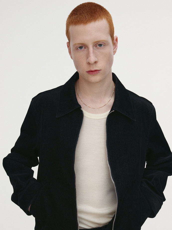 Tonywack - Velvet Denim Zippered Blouson (Black) product image 5 | TRAB K-Fashion Australia