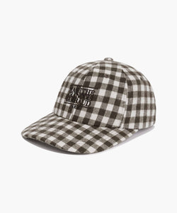 Marithe & Francois Girbaud - Small Classic Logo Check Flat Brim Cap (Brown) product image 1 | TRAB K-Fashion Australia