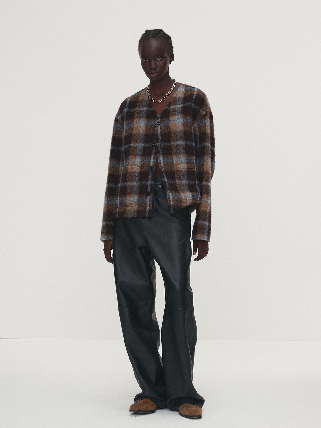 Tonywack - Checked Wool Mohair Blouson Italian Fabric (Brown) product image 5 | TRAB K-Fashion Australia