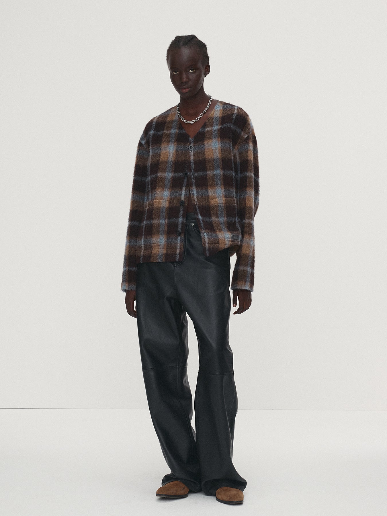 Tonywack - Checked Wool Mohair Blouson Italian Fabric (Brown) product image 5 | TRAB K-Fashion Australia