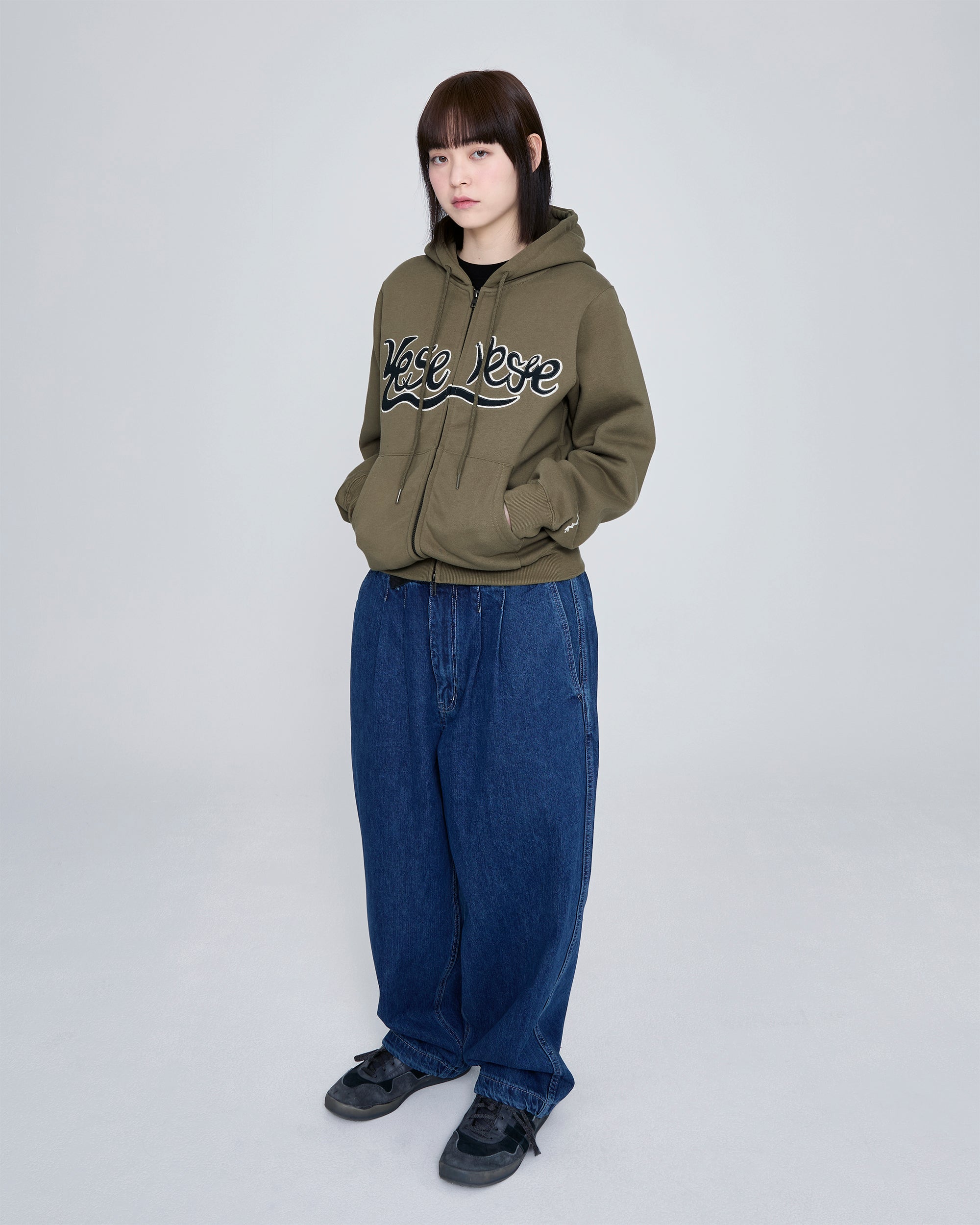 yeseyesee - Y.E.S Snail Logo Zip-Up Hoodie (Khaki) product image 11 | TRAB K-Fashion Australia