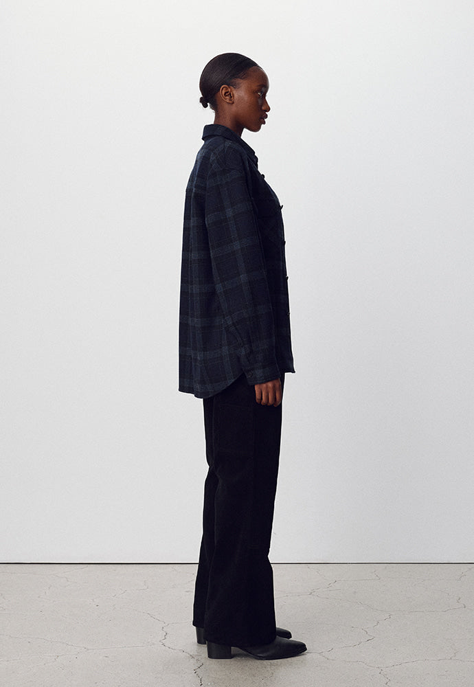 Tonywack - Wool Flannel Check Shirt (Navy) product image 3 | TRAB K-Fashion Australia