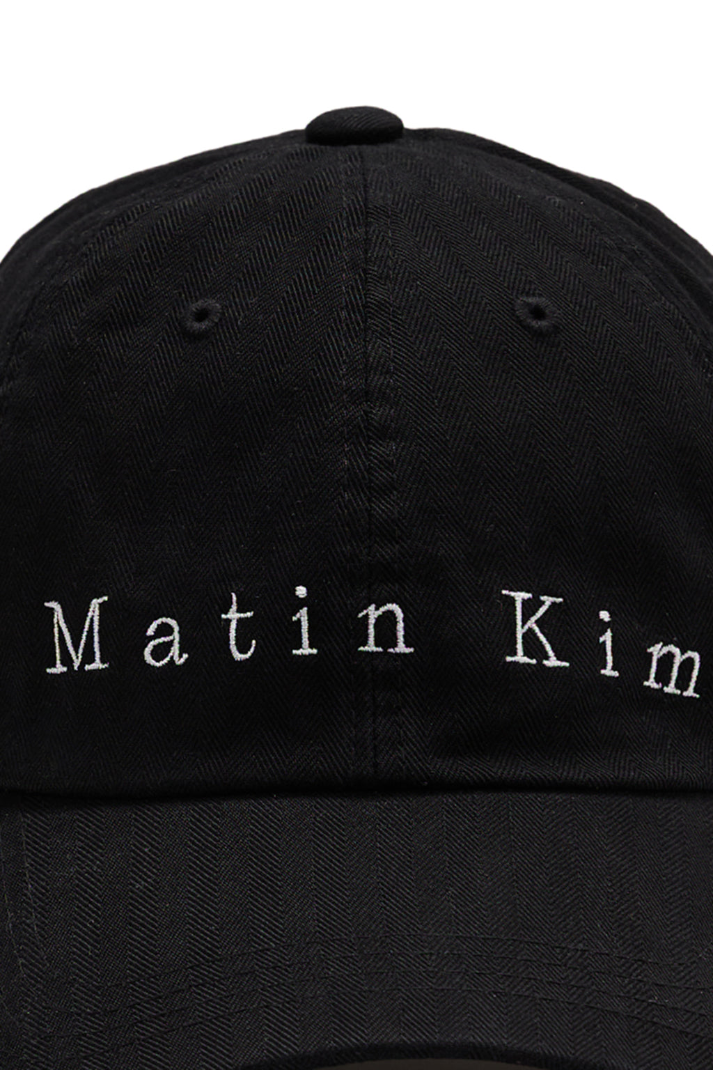 Matin Kim - Matin Herringbone Typo Ball Cap (Black) product image 4 | TRAB K-Fashion Australia