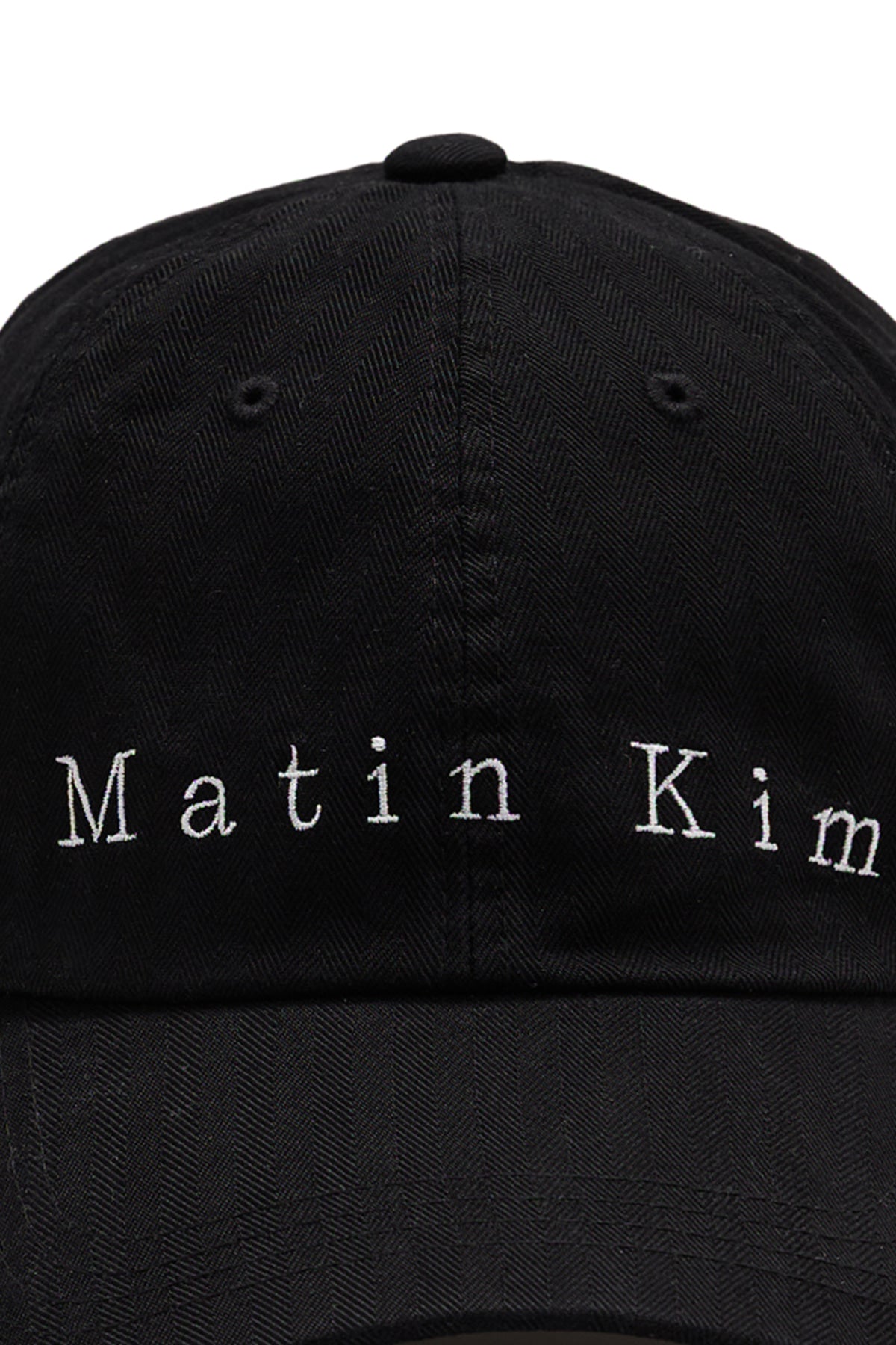 Matin Kim - Matin Herringbone Typo Ball Cap (Black) product image 4 | TRAB K-Fashion Australia