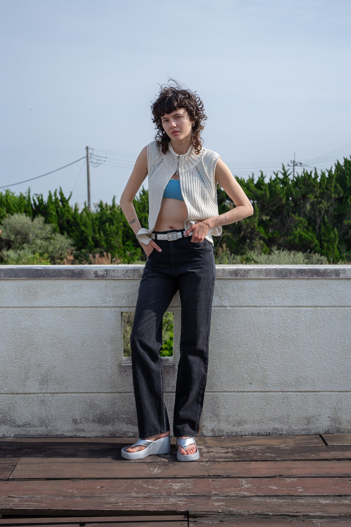 Matin Kim - Pocket Washed Point Denim Pants (Black) product image 8 | TRAB K-Fashion Australia