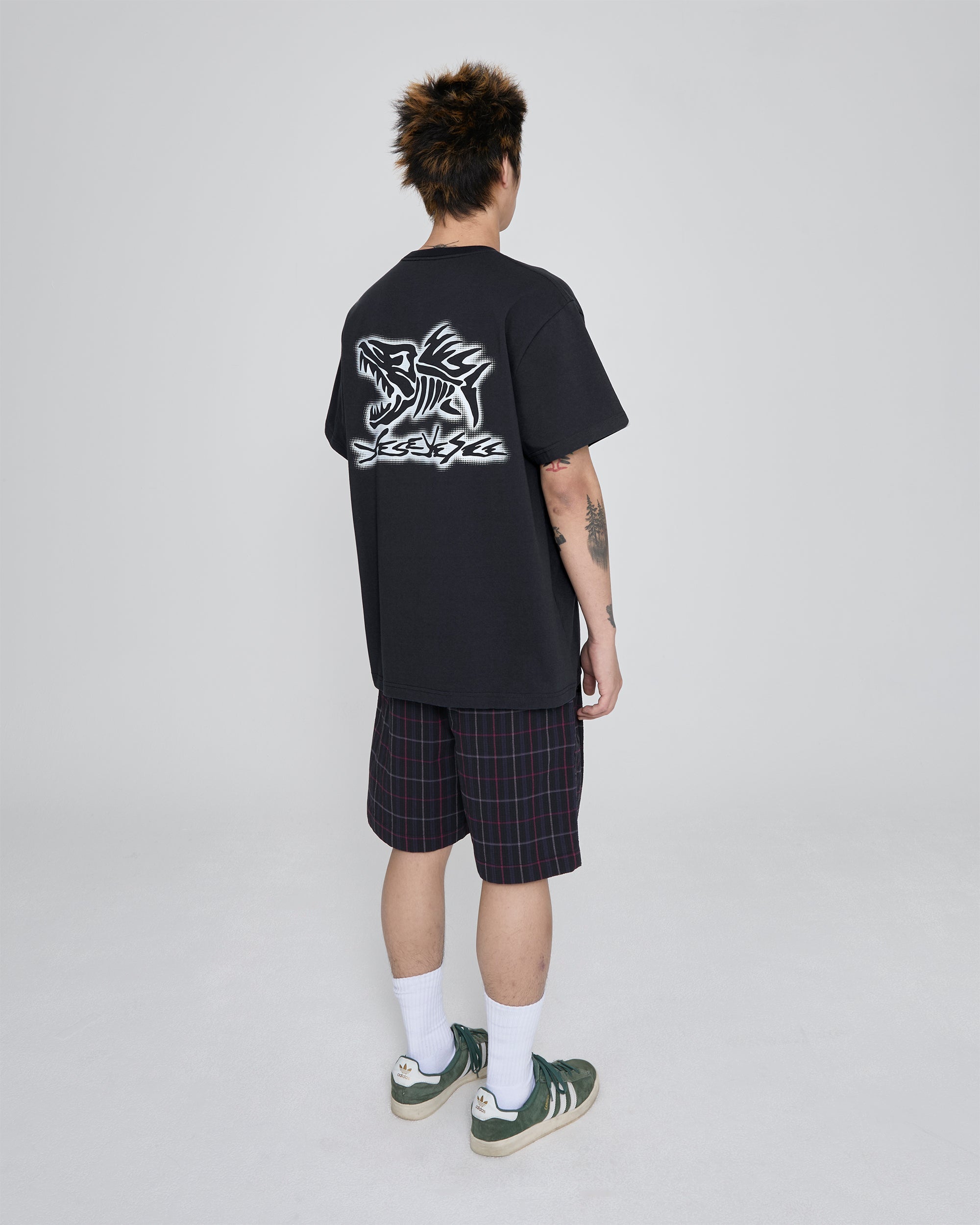 yeseyesee - Crinkled Fabric Check Shorts (Black) product image 9 | TRAB K-Fashion Australia