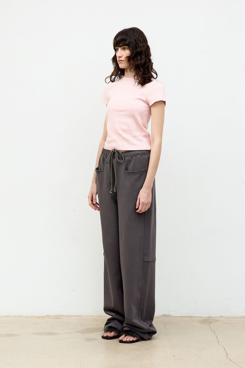Coor - Ribbed Crop T-Shirt (Indi Pink) product image 3 | TRAB K-Fashion Australia