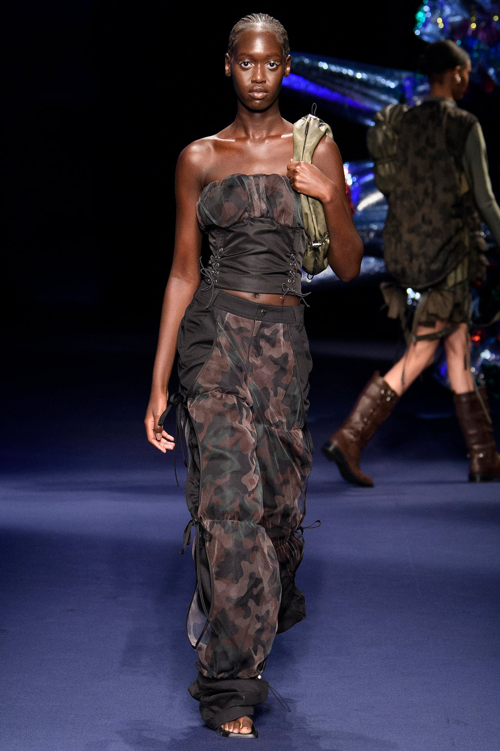 Andersson Bell - Isla Shirred Crop Bustier (Black) product image 4 | TRAB K-Fashion Australia