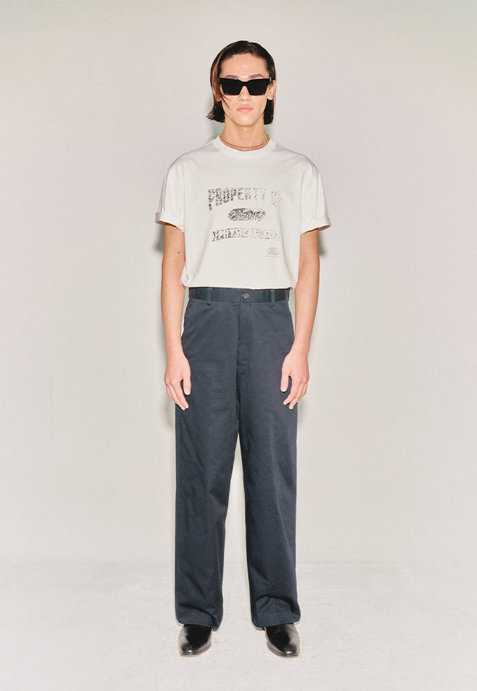 Tonywack - High-Twist Cotton No Tuck Wide Trousers (Navy) product image 1 | TRAB K-Fashion Australia