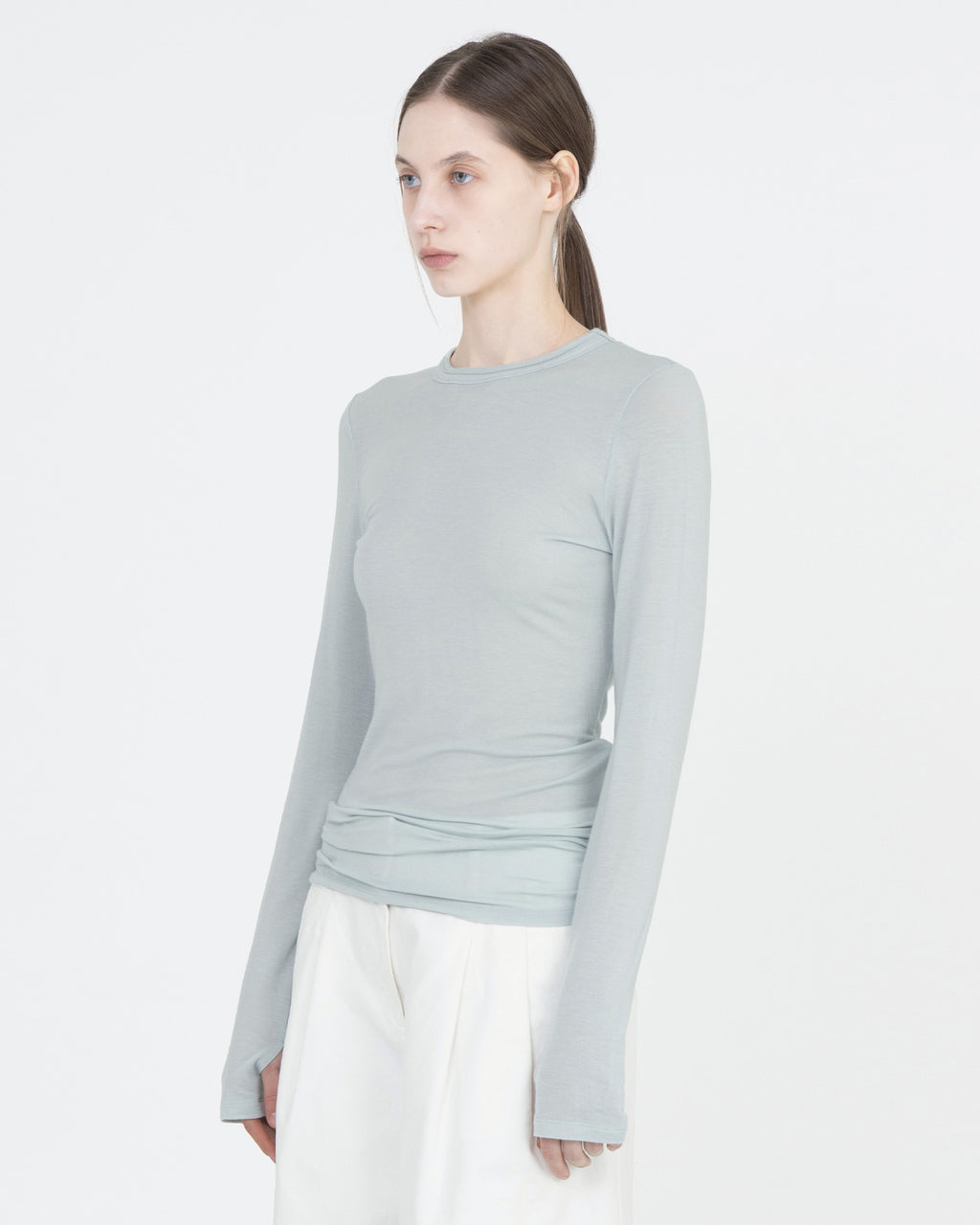 Brownyard - Seethrough Long Sleeve (Blue Grey) product image 3 | TRAB K-Fashion Australia