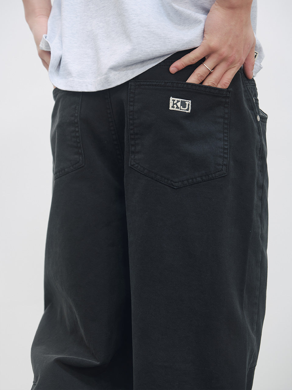 Kijun - Double Waist 5-Pocket Pants (Black) product image 7 | TRAB K-Fashion Australia