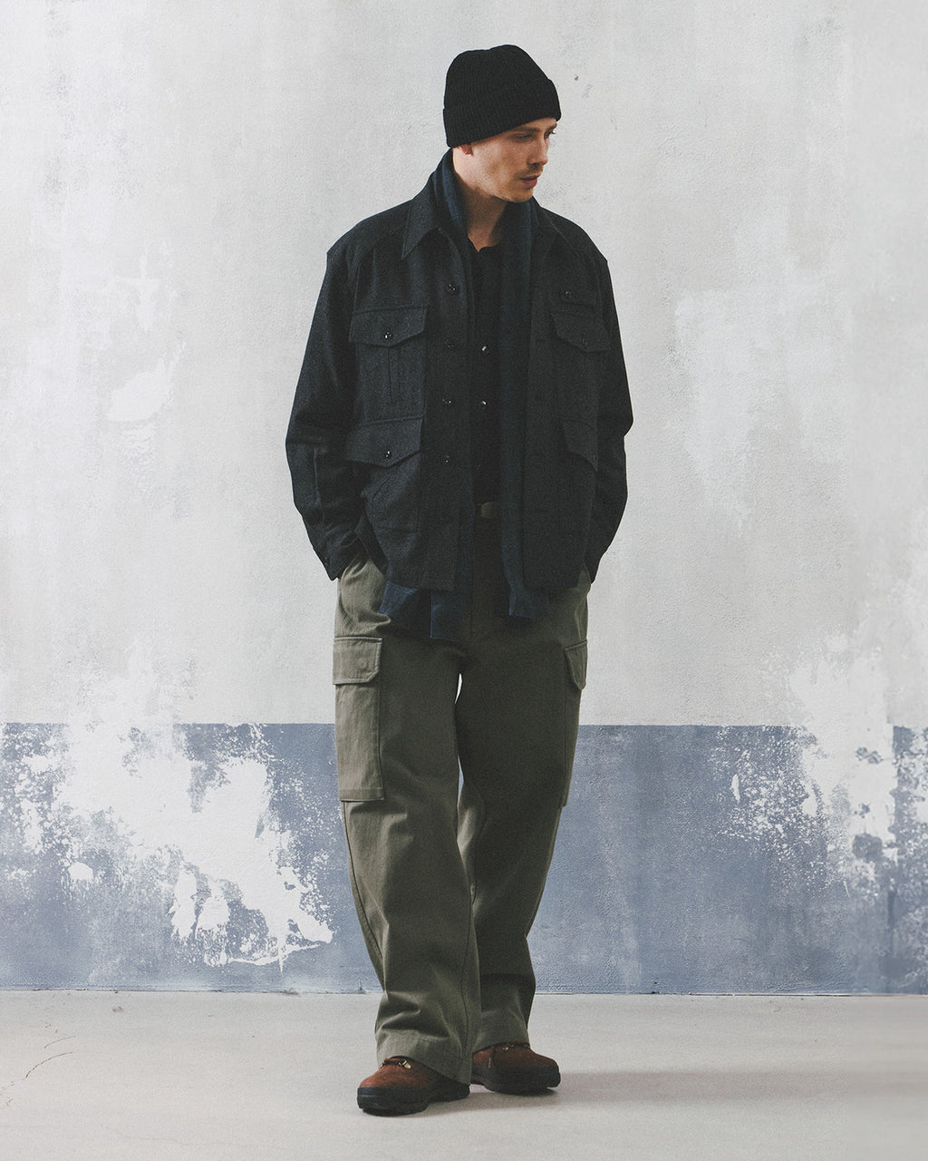 Eastlogue - Pattern Scarf (D.navy & Blue Check) product image 4 | TRAB K-Fashion Australia