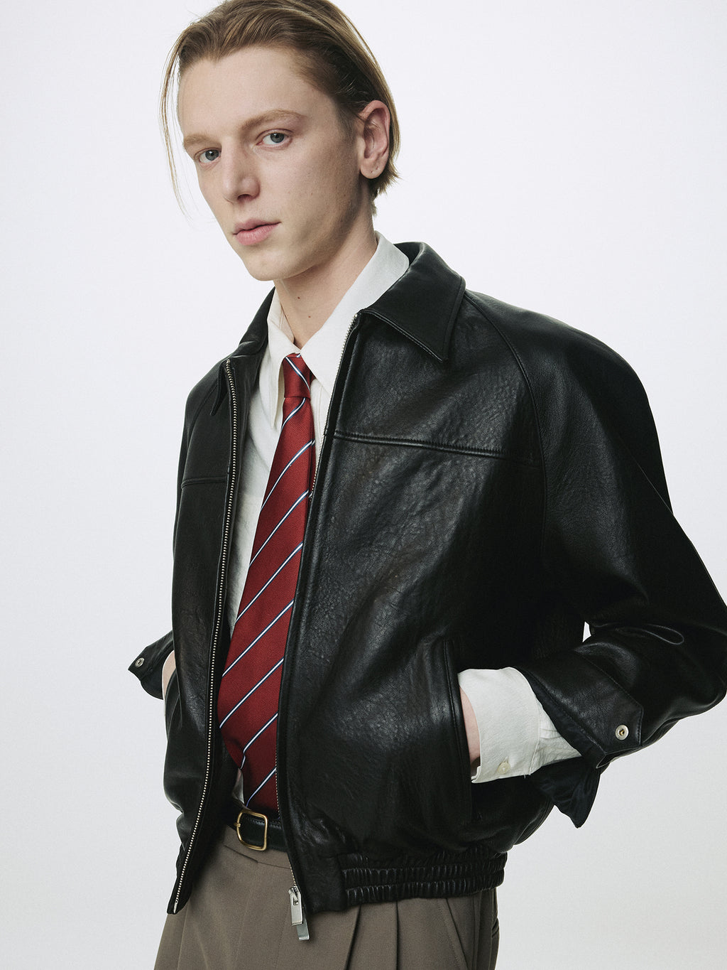 Tonywack - Vintage Lamb Leather Bomber Jacket (Black) product image 1 | TRAB K-Fashion Australia