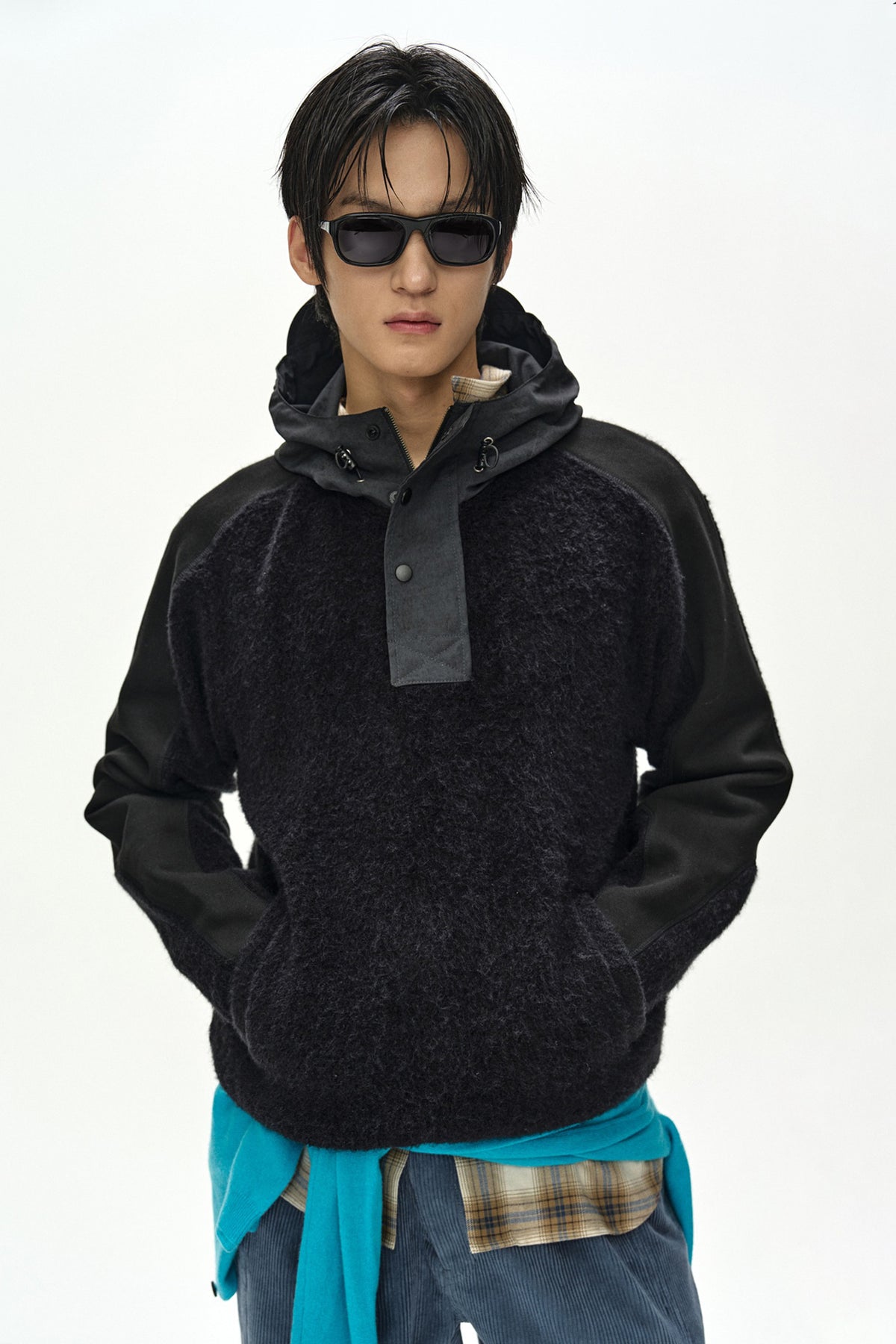 Andersson Bell - Orte Terry Half Zip Up Hoodie (Black) product image 7 | TRAB K-Fashion Australia
