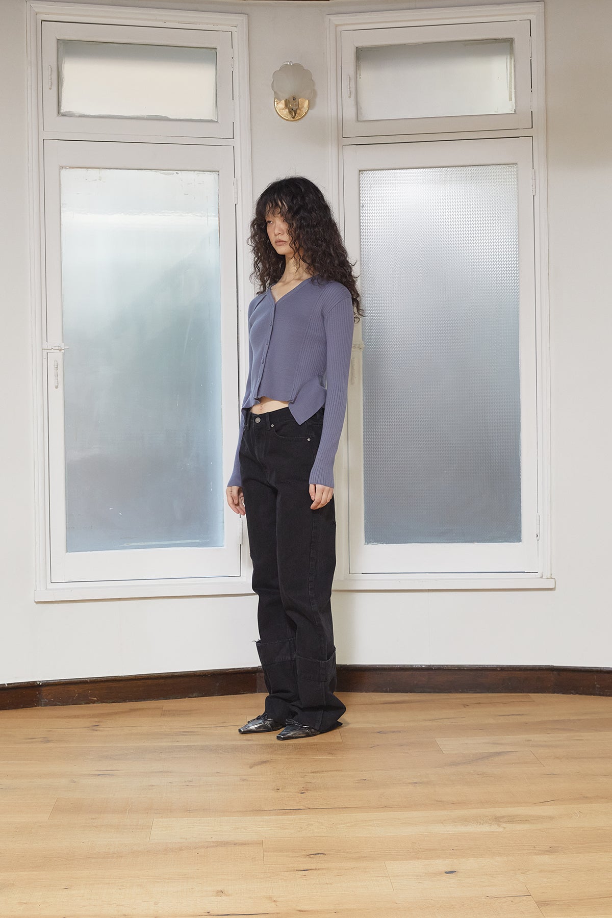 Matin Kim - Damage Turn Up Denim Pants (Black) product image 8 | TRAB K-Fashion Australia