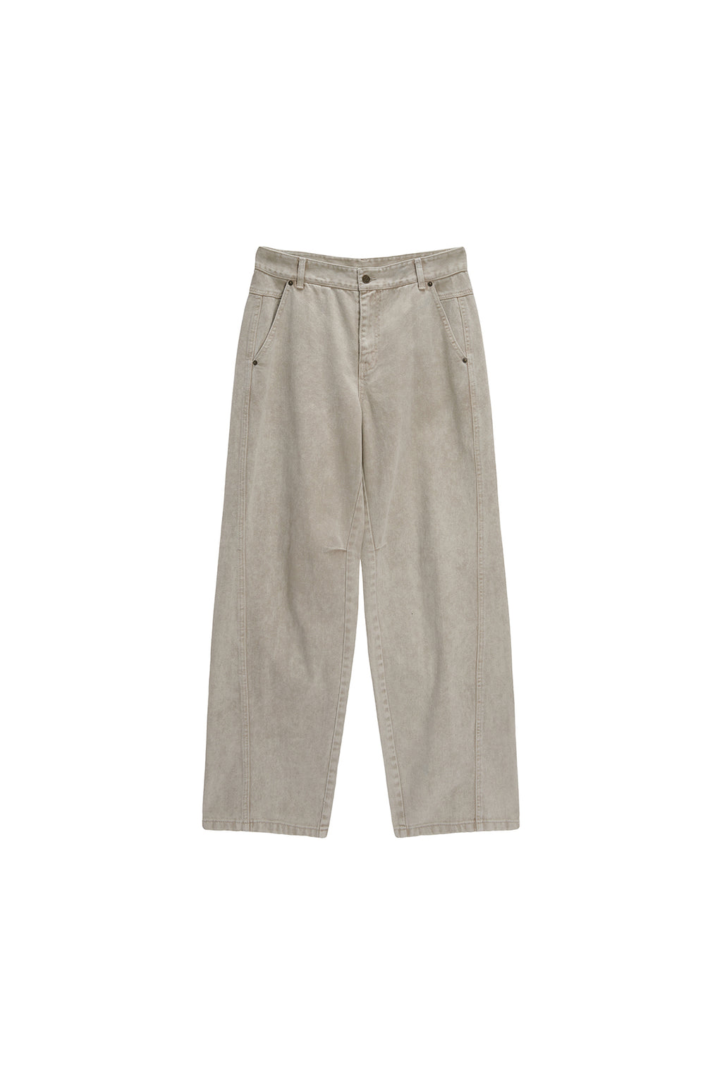 Matin Kim - Side Point Color Denim Pants (Beige) product image 1 | TRAB K-Fashion Australia