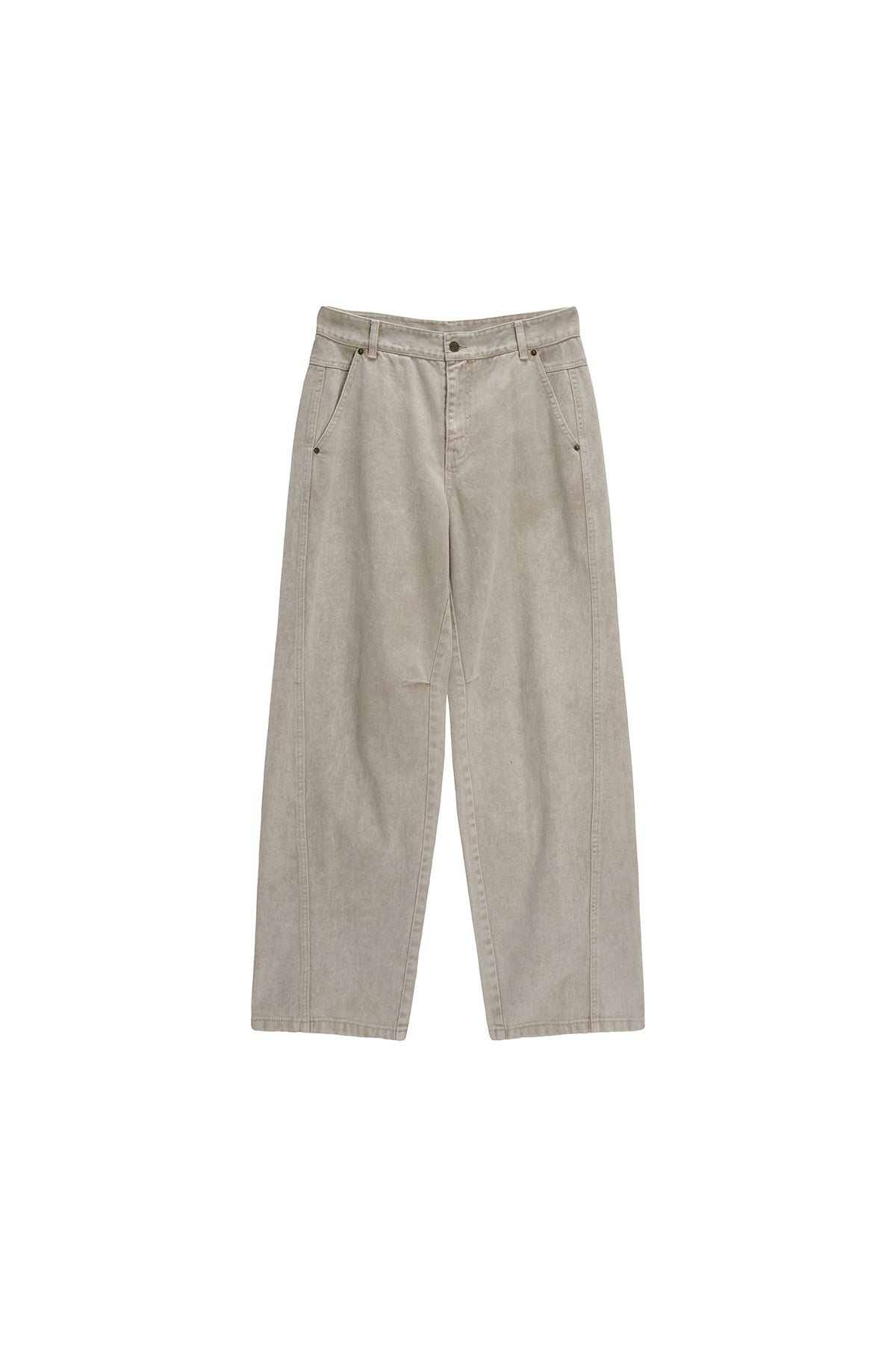 Matin Kim - Side Point Color Denim Pants (Beige) product image 1 | TRAB K-Fashion Australia