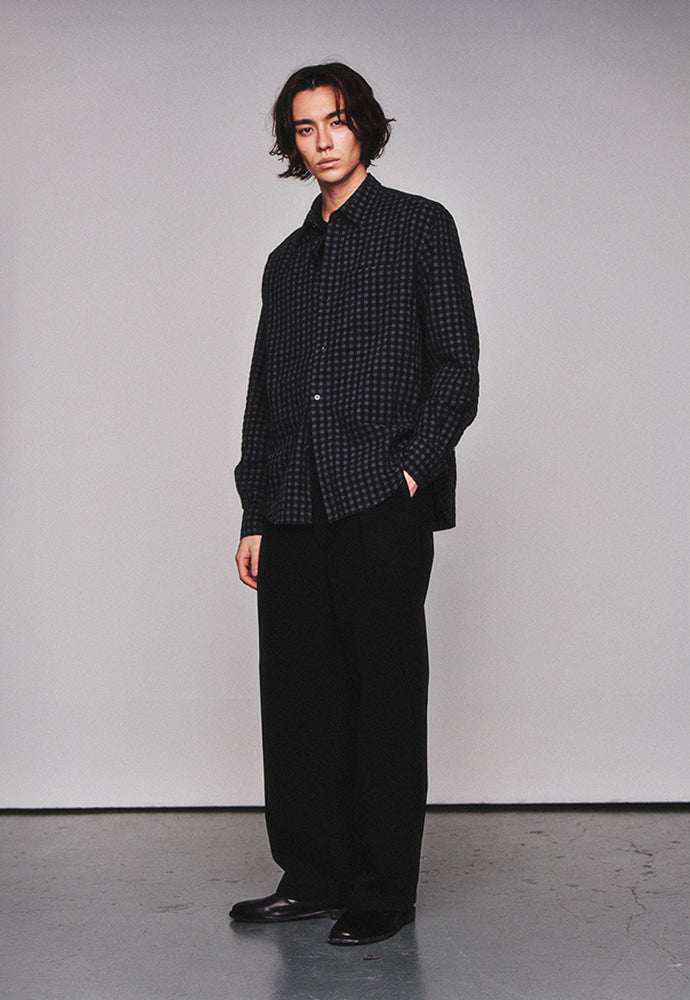 Art if acts - Gingham Check Oxford Shirt (Grey/Black) product image 2 | TRAB K-Fashion Australia