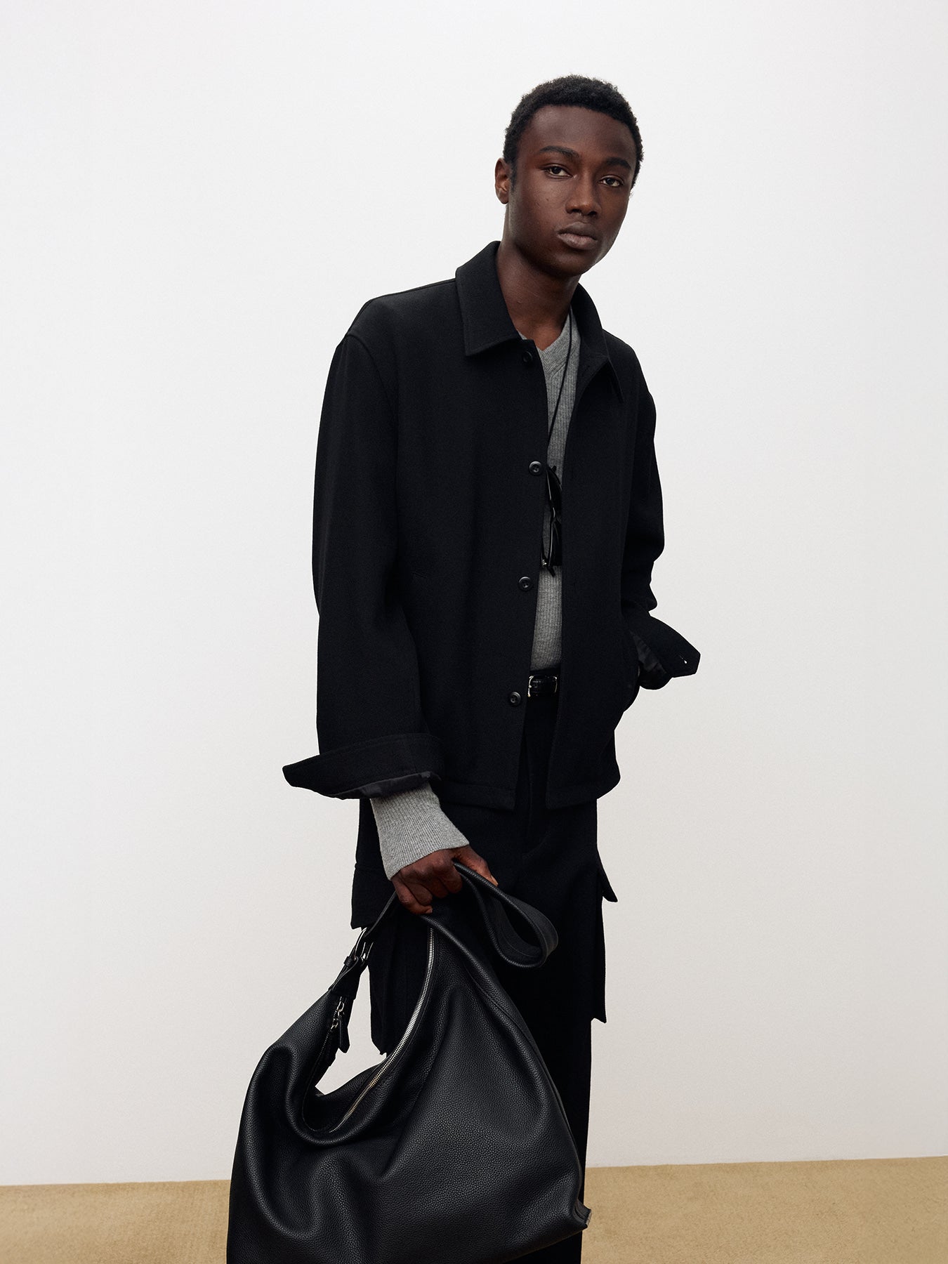 Tonywack - Textured Wool Shirt Blouson (Black) product image 5 | TRAB K-Fashion Australia