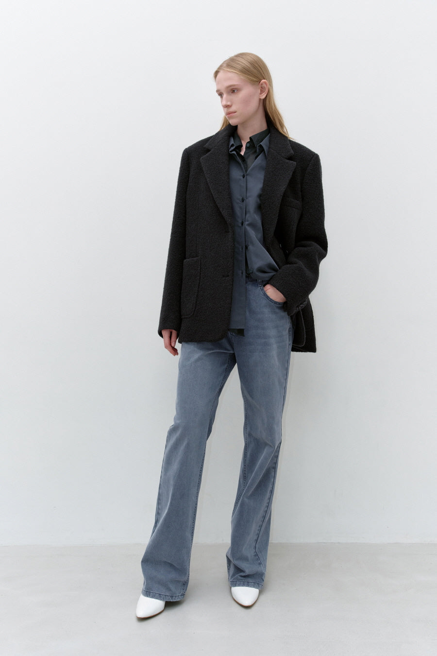 Insilence - Boucle Two-Way Jacket (Charcoal) product image 4 | TRAB K-Fashion Australia