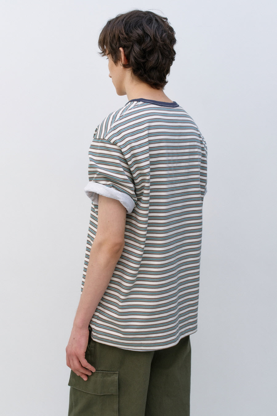 Insilence - Border Stripe T-shirt (Ivory) product image 5 | TRAB K-Fashion Australia