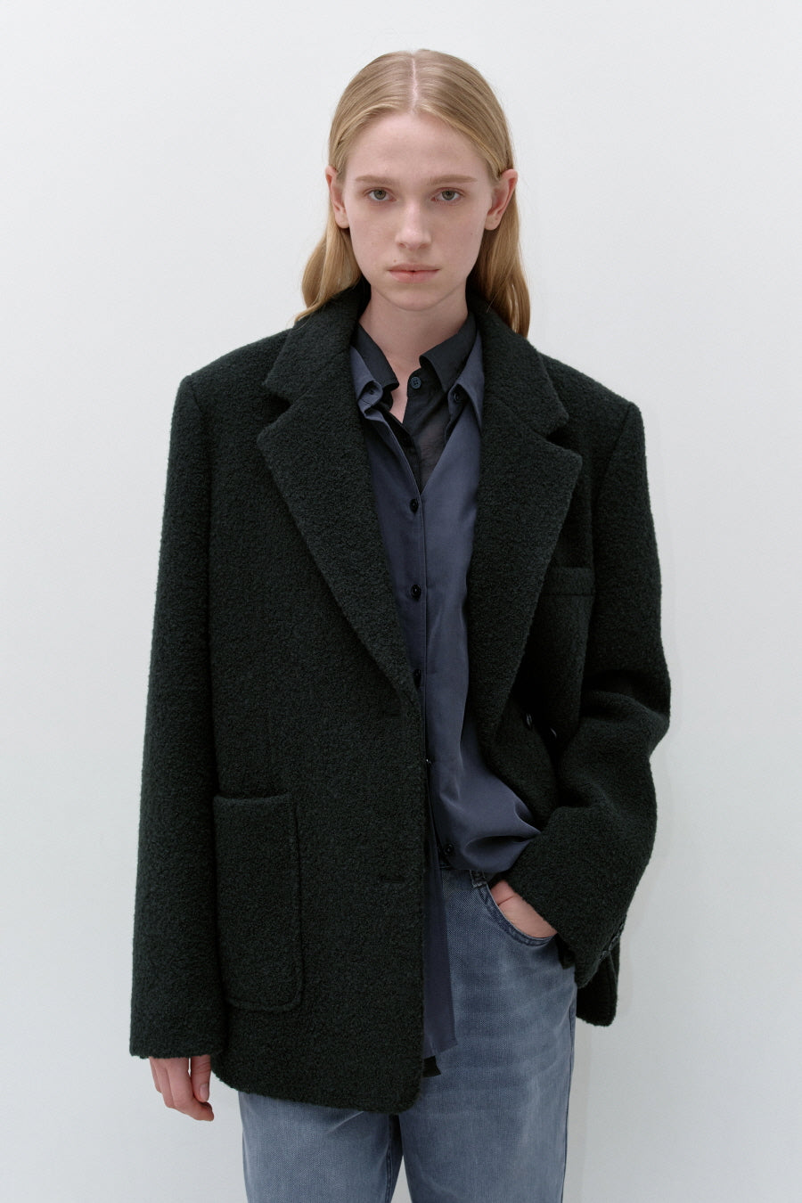 Insilence - Boucle Two-Way Jacket (Charcoal) product image 6 | TRAB K-Fashion Australia
