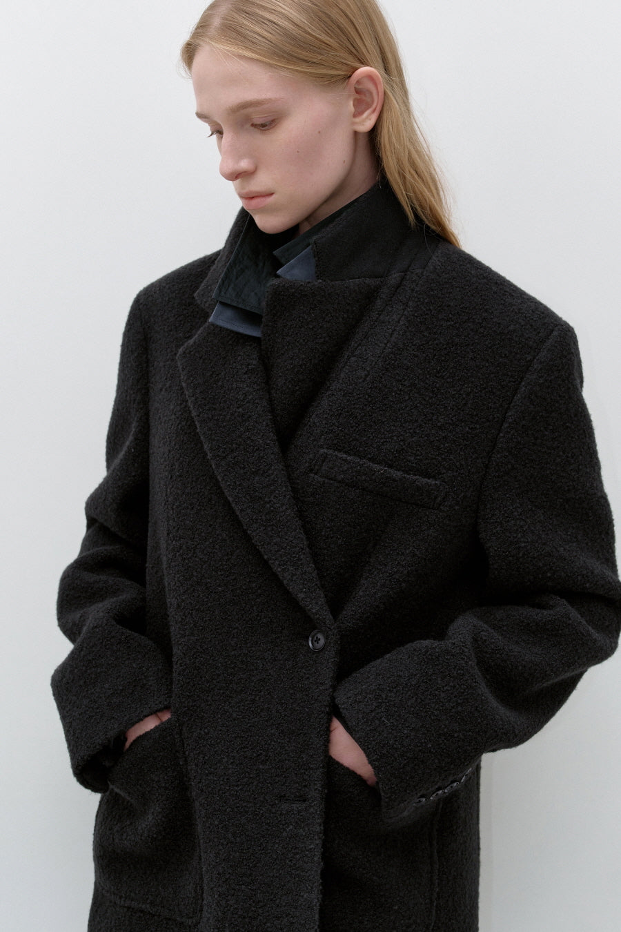 Insilence - Boucle Two-Way Jacket (Charcoal) product image 2 | TRAB K-Fashion Australia