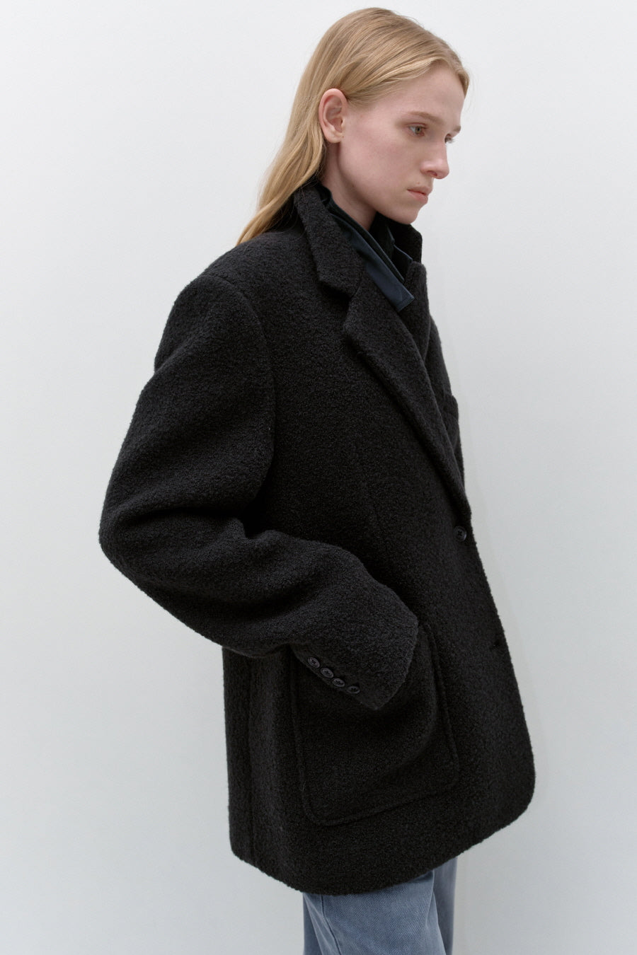 Insilence - Boucle Two-Way Jacket (Charcoal) product image 3 | TRAB K-Fashion Australia