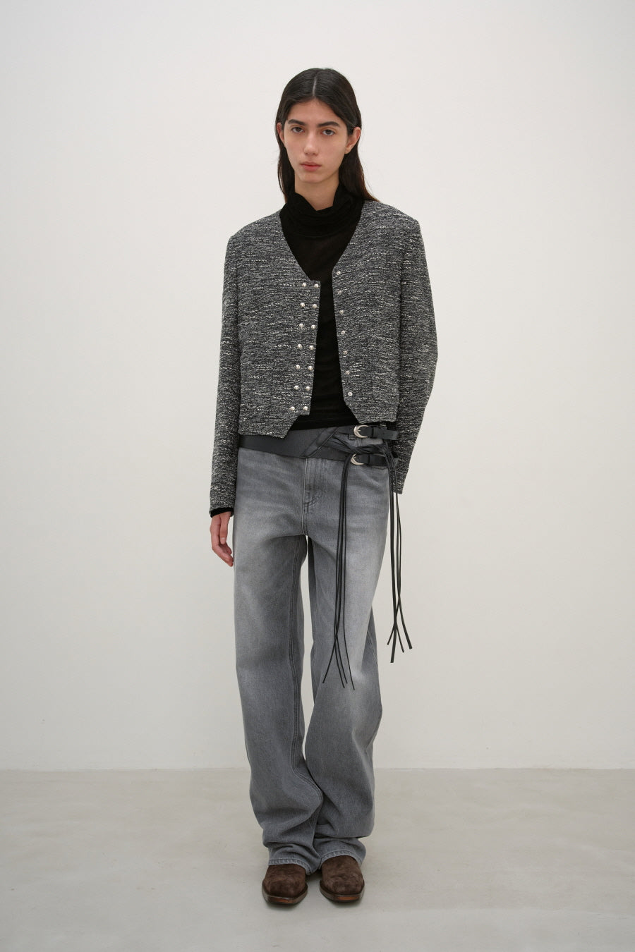 Insilence - Snap Detail Tweed Jacket (Multi) product image 6 | TRAB K-Fashion Australia