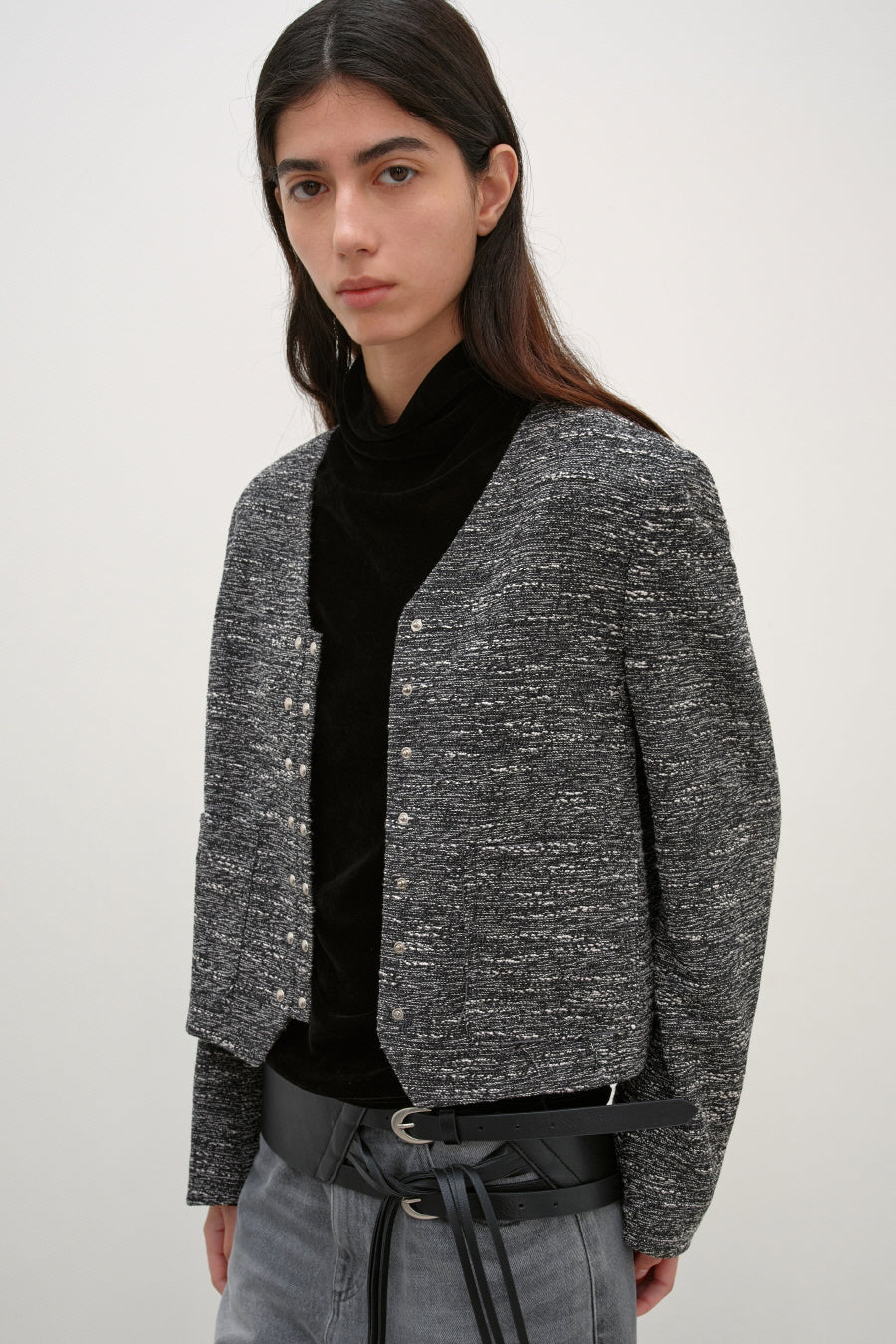 Insilence - Snap Detail Tweed Jacket (Multi) product image 5 | TRAB K-Fashion Australia