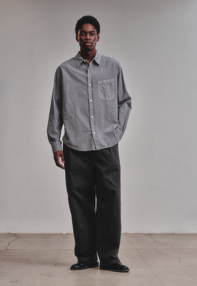Art if acts - Pigment Dyed Stripe Shirt (Vintage Charcoal) product image 2 | TRAB K-Fashion Australia