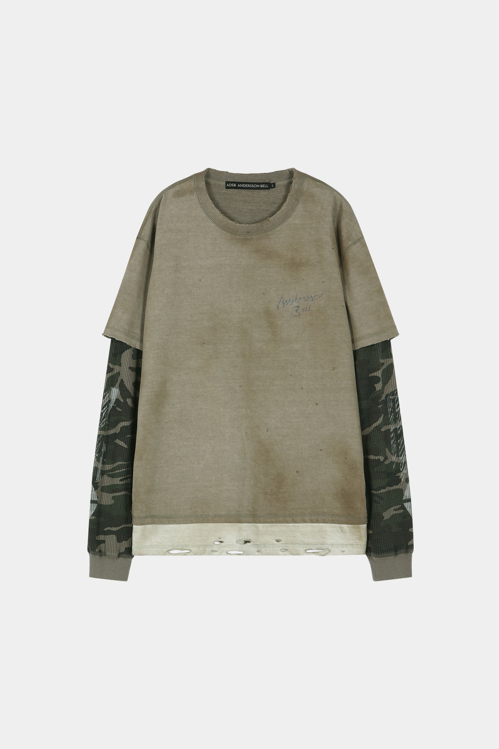 Andersson Bell - Distress Layered Long Sleeve T-Shirt (beige) (Beige) product image 7 | TRAB K-Fashion Australia