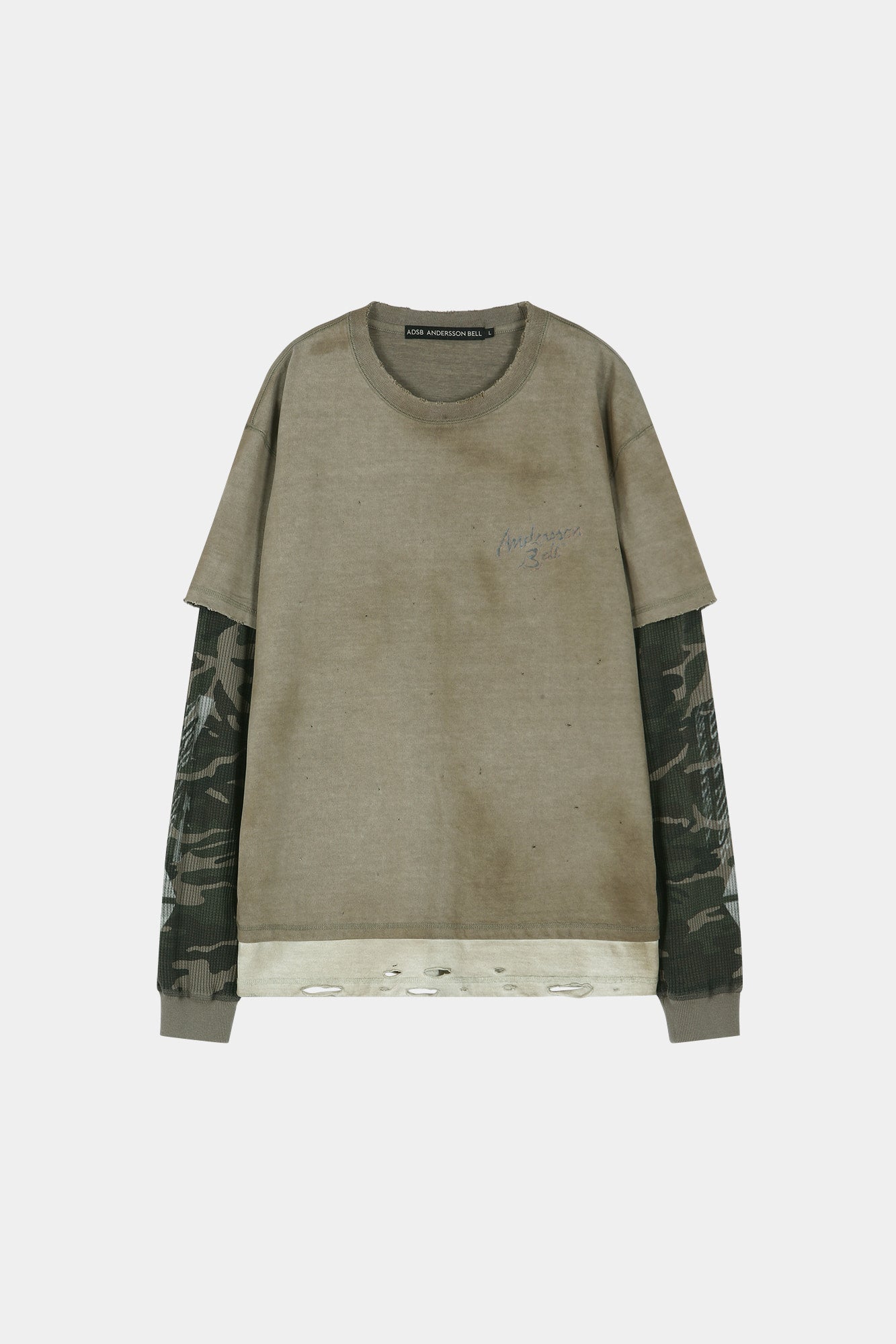 Andersson Bell - Distress Layered Long Sleeve T-Shirt (beige) (Beige) product image 7 | TRAB K-Fashion Australia