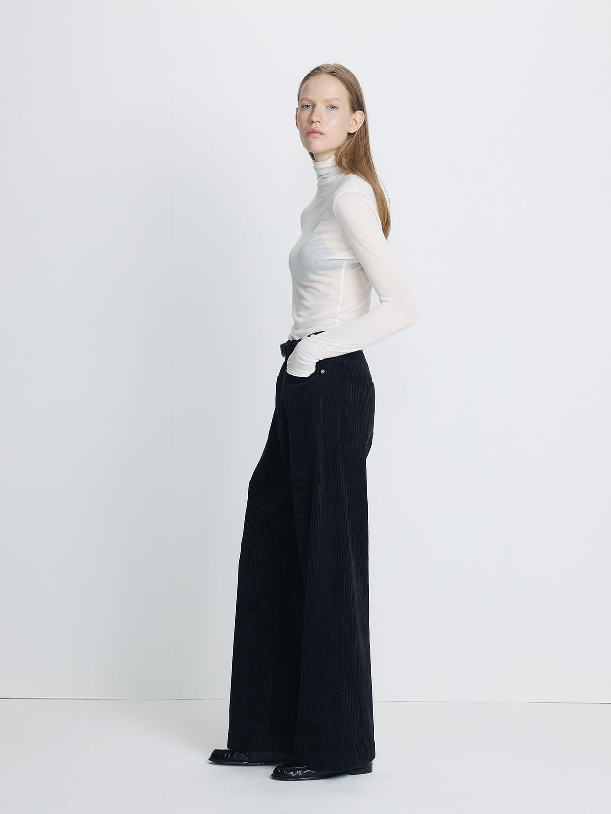 Tonywack - Wide-Leg Corduroy Pants (Midnight) product image 1 | TRAB K-Fashion Australia