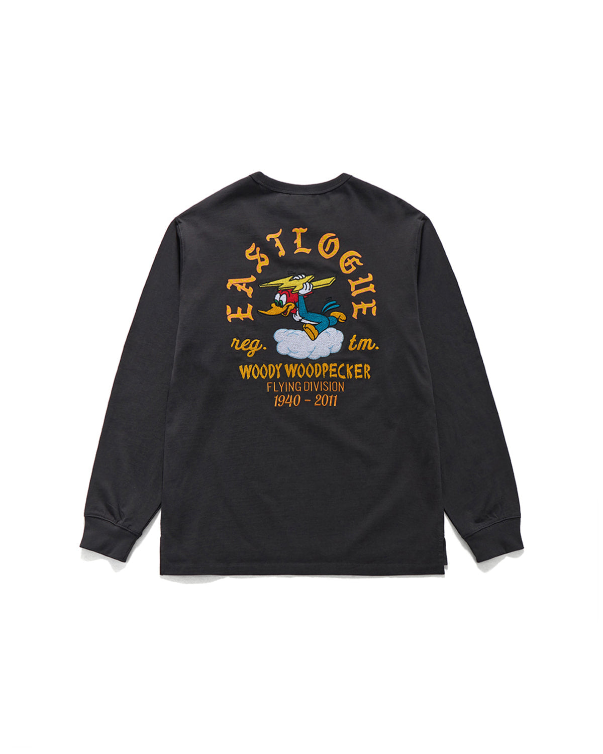 Eastlogue - Flocking And Embroidered Woody L.s T-shirts (Black) product image 2 | TRAB K-Fashion Australia