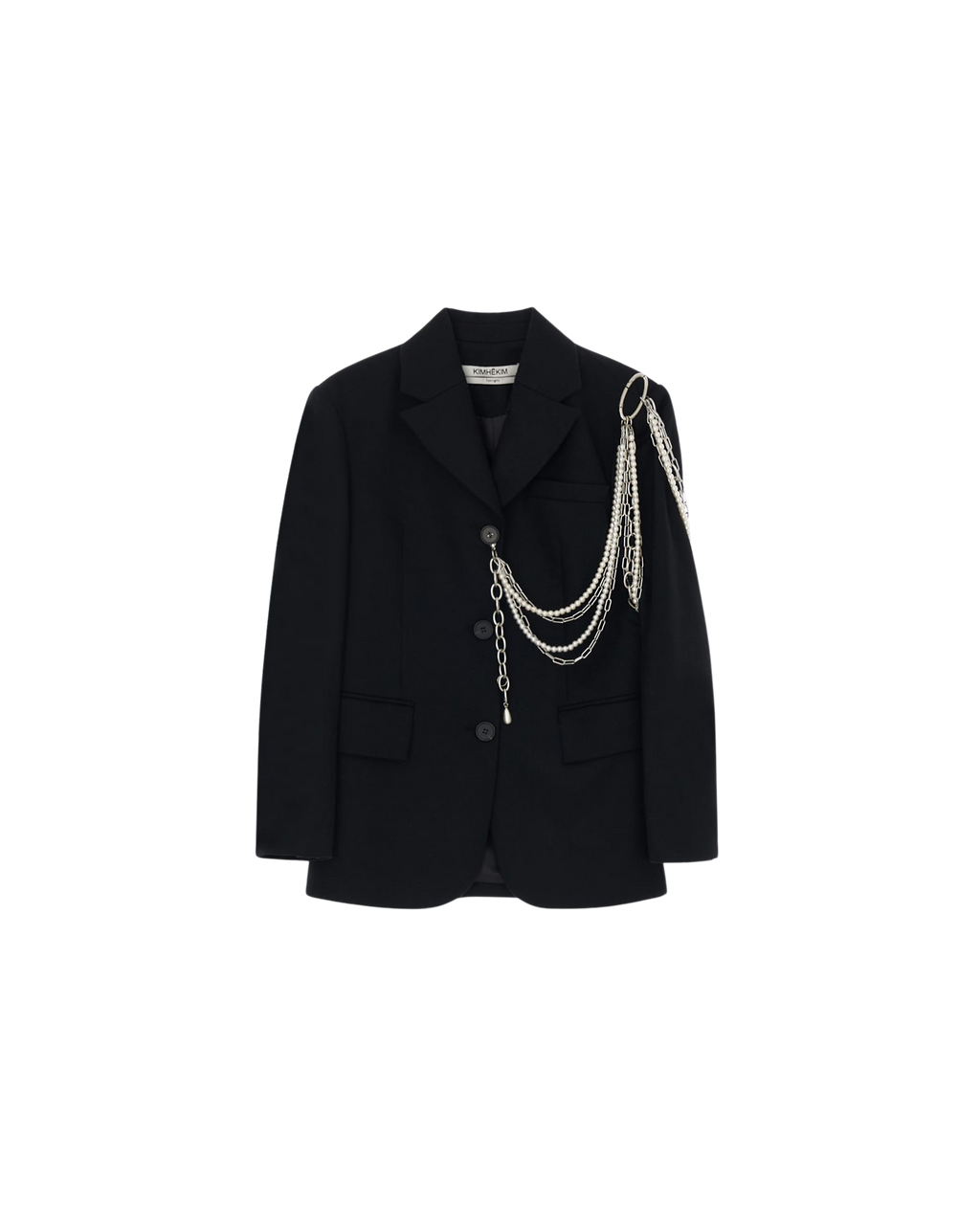 Kimhe Kim - Detachable Pearl Chain Single Jacket (Black) product image 6 | TRAB K-Fashion Australia
