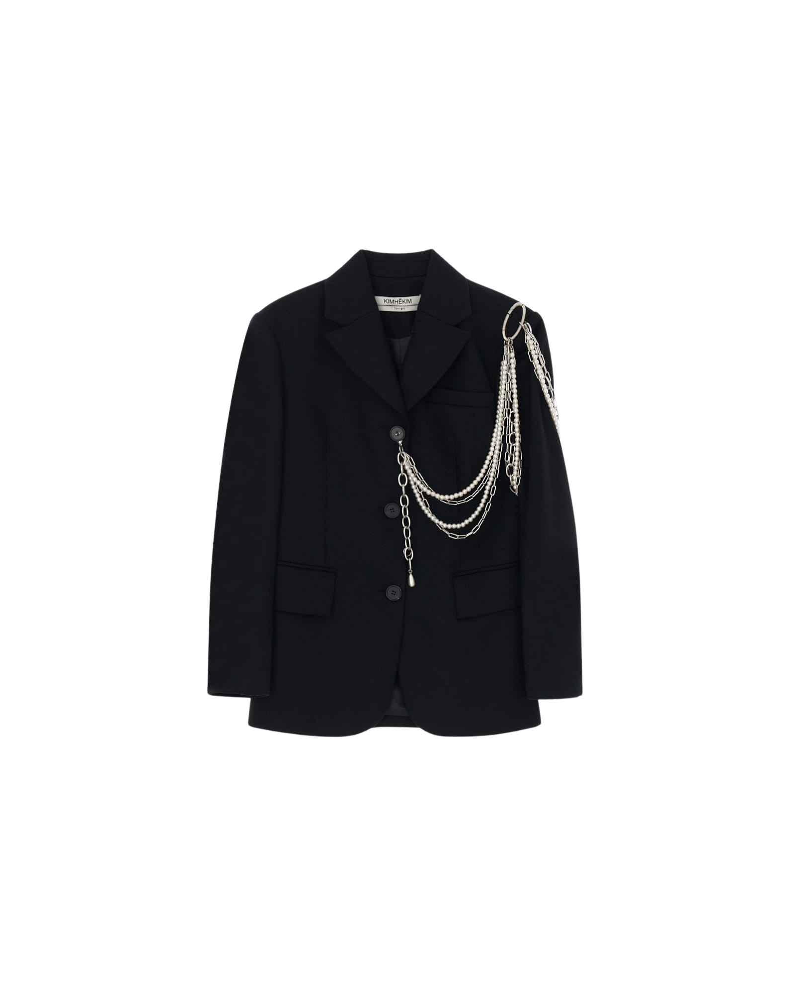 Kimhe Kim - Detachable Pearl Chain Single Jacket (Black) product image 6 | TRAB K-Fashion Australia