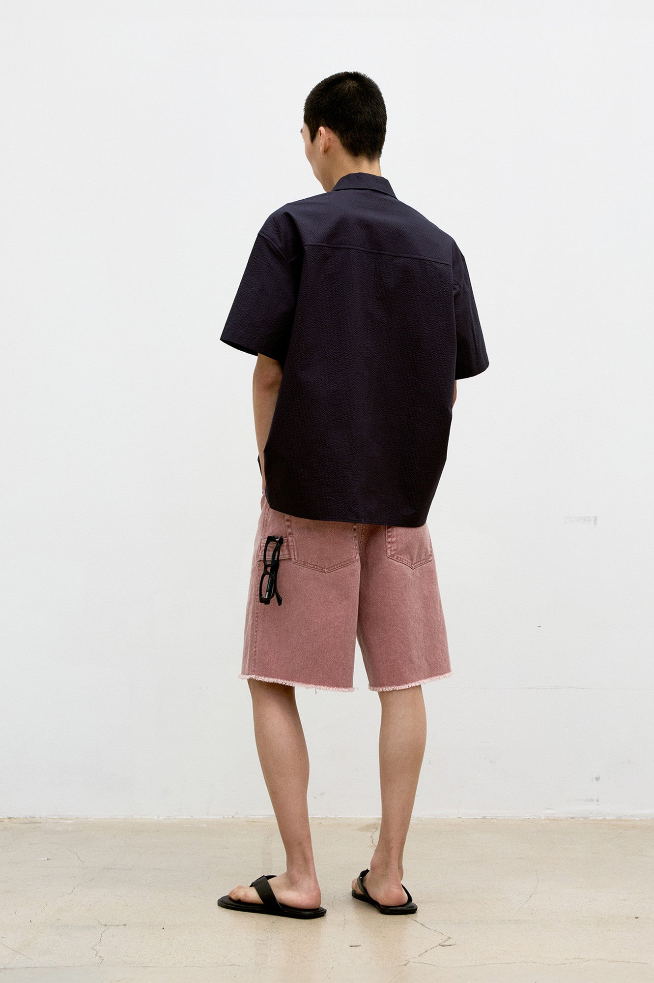 Coor - Panel Line Camp Collar Half Shirt (Dark Navy) product image 4 | TRAB K-Fashion Australia
