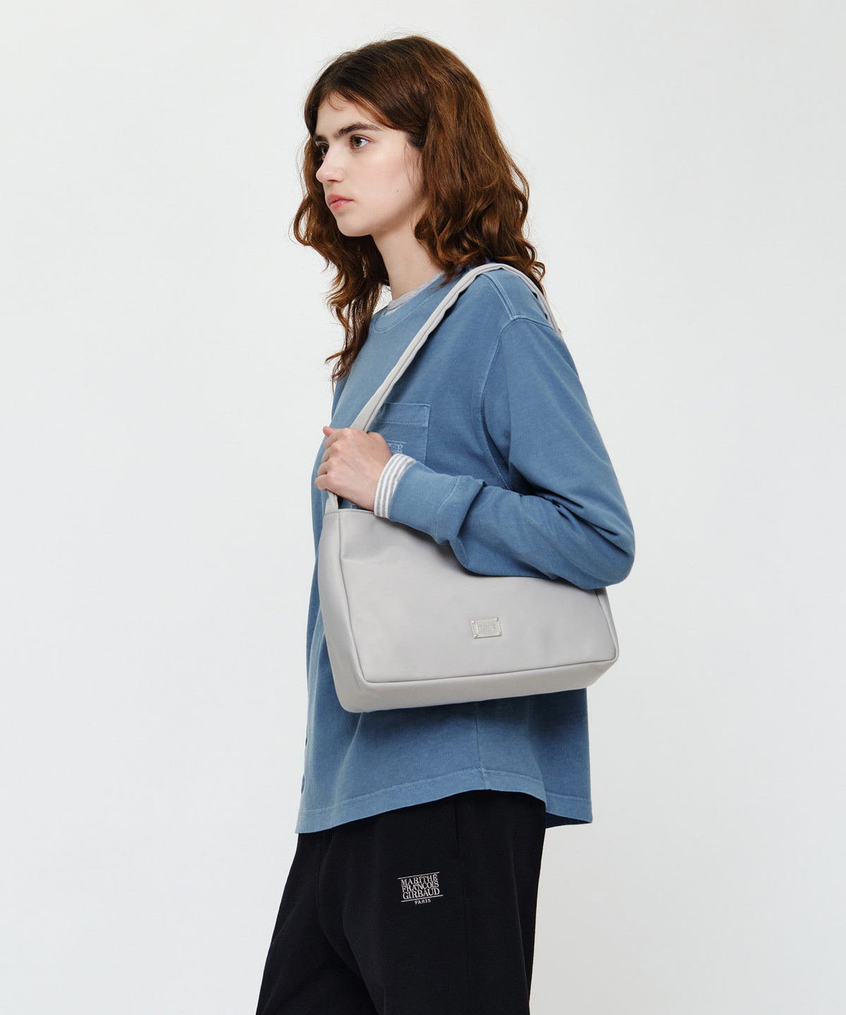 Marithe & Francois Girbaud - Classic Logo One Shoulder Bag (Light Gray) product image 6 | TRAB K-Fashion Australia