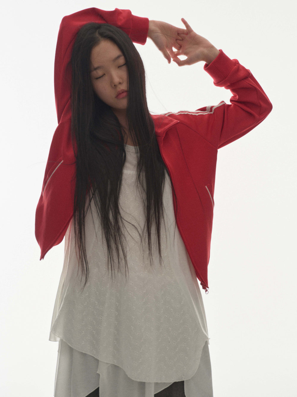 Coyseio - 蕾丝运动外套（红色）| TRAB K-Fashion Australia