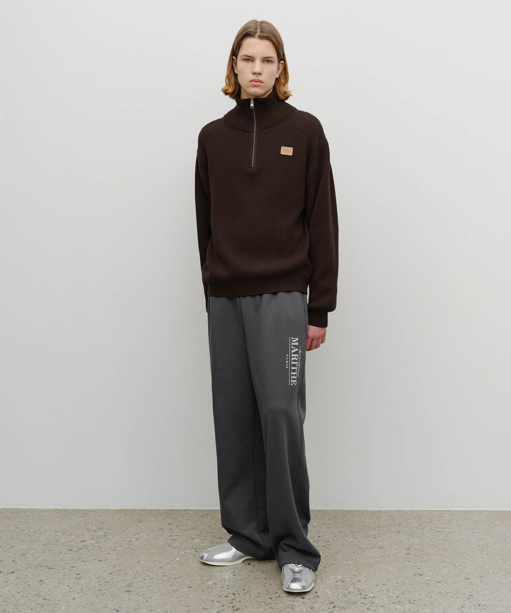 Marithe & Francois Girbaud - Half Neck Zipup Knit (Dark Brown) product image 5 | TRAB K-Fashion Australia