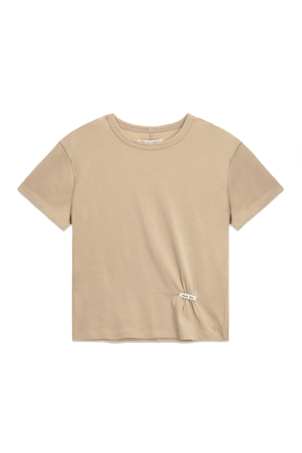 Matin Kim - Mini Label Shirring Top (Beige) product image 1 | TRAB K-Fashion Australia