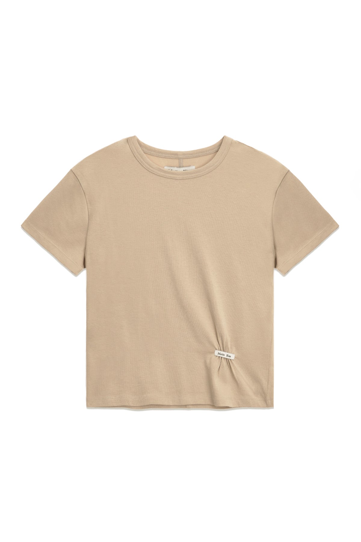 Matin Kim - Mini Label Shirring Top (Beige) product image 1 | TRAB K-Fashion Australia