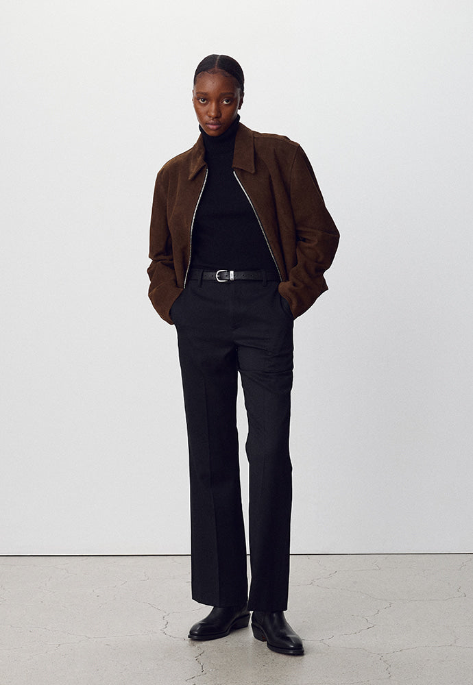 Tonywack - Suede Zippered Blouson Jacket (Olive Brown) product image 4 | TRAB K-Fashion Australia