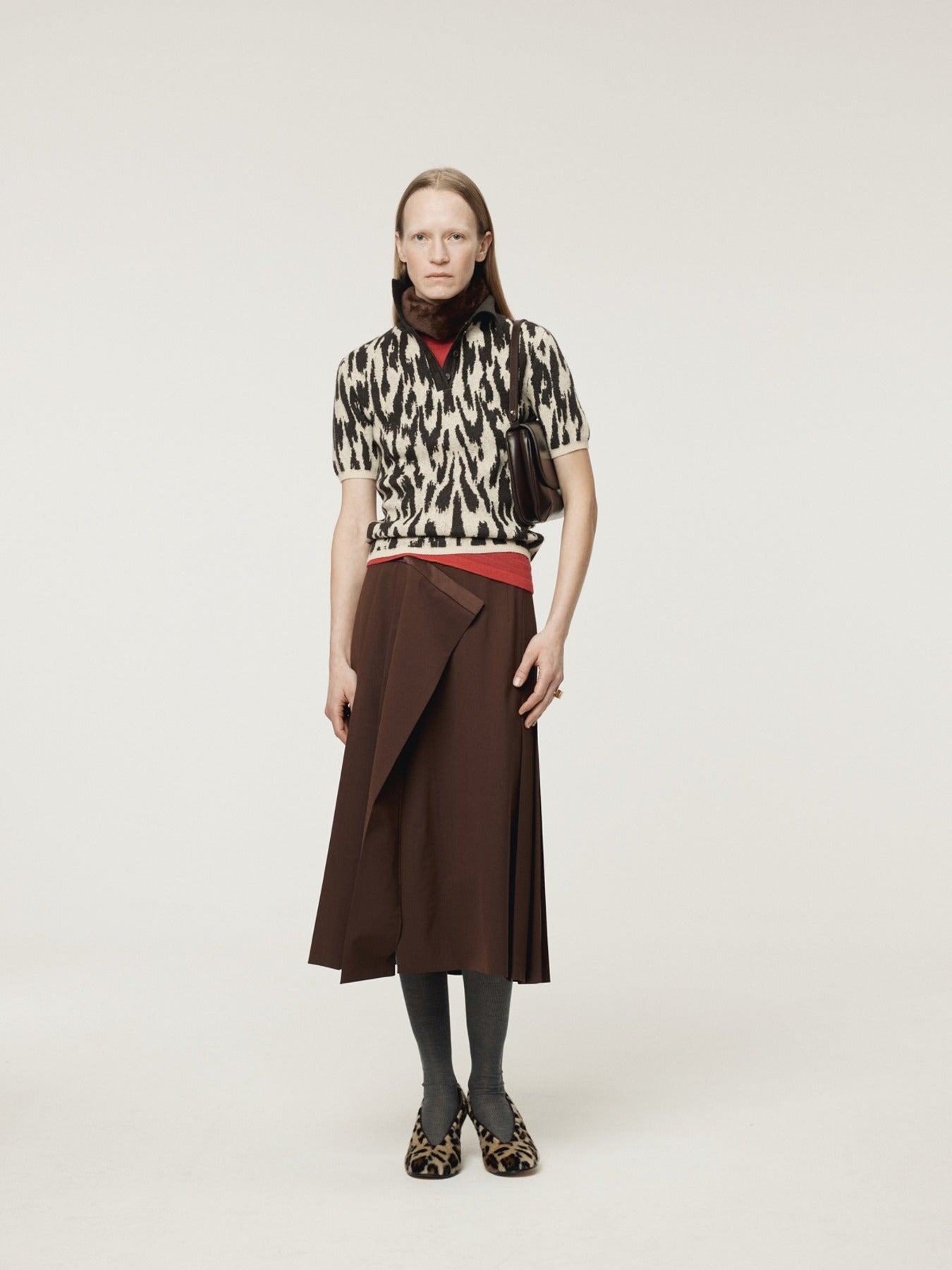 Recto - Pleated Wrap Skirt (Vintage Brown) product image 1 | TRAB K-Fashion Australia