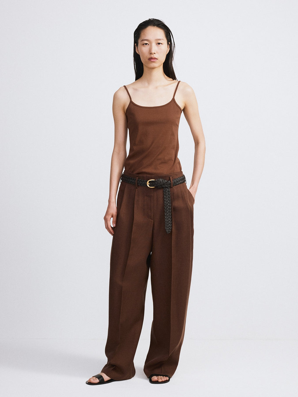 Recto - Slim Fit Long Top (Brown Sugar) product image 1 | TRAB K-Fashion Australia