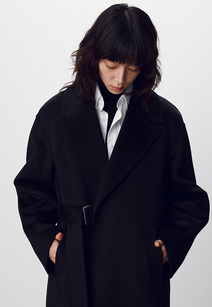 Tonywack - Double-Faced Wool And Cashmere Belted Coat (Black) product image 5 | TRAB K-Fashion Australia