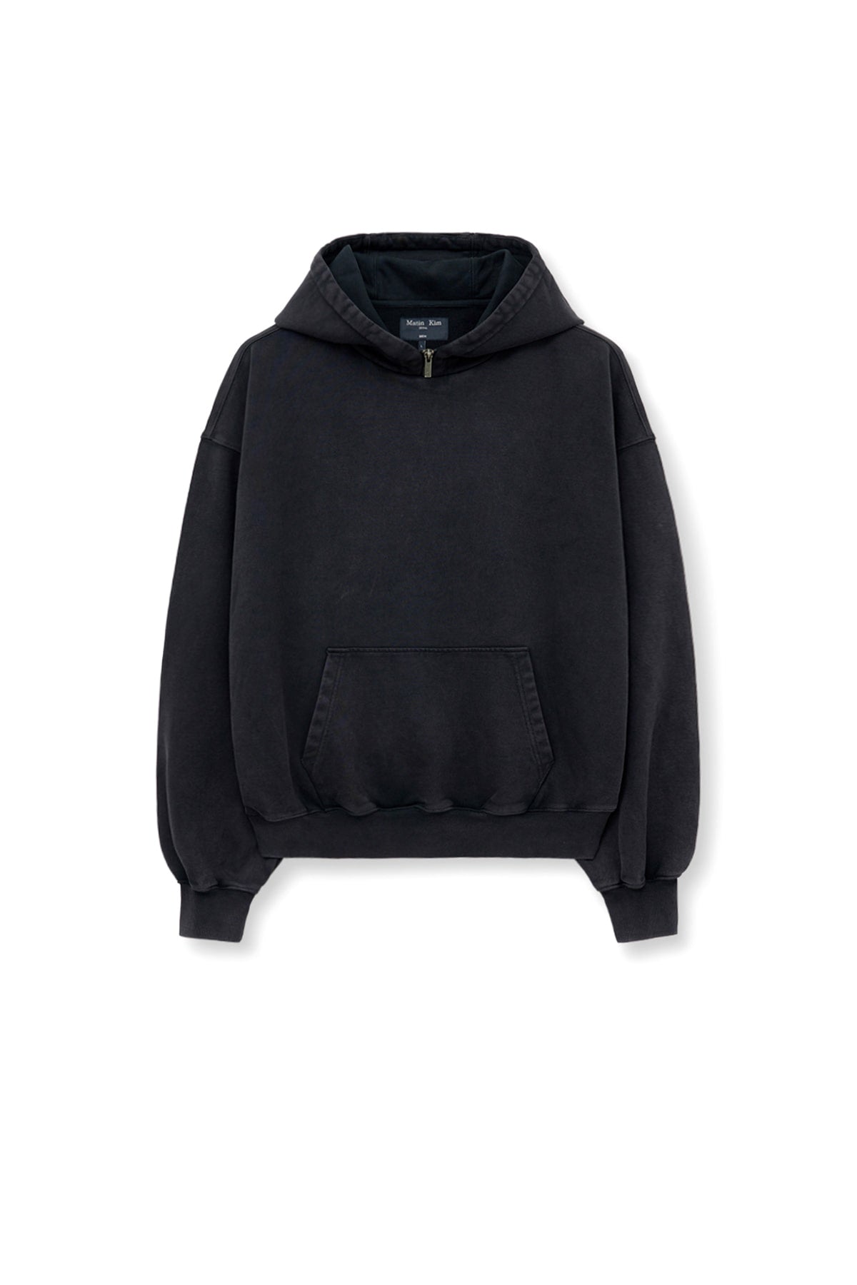 Matin Kim - Zipper Point Washed Hoody (Charcoal) product image 1 | TRAB K-Fashion Australia