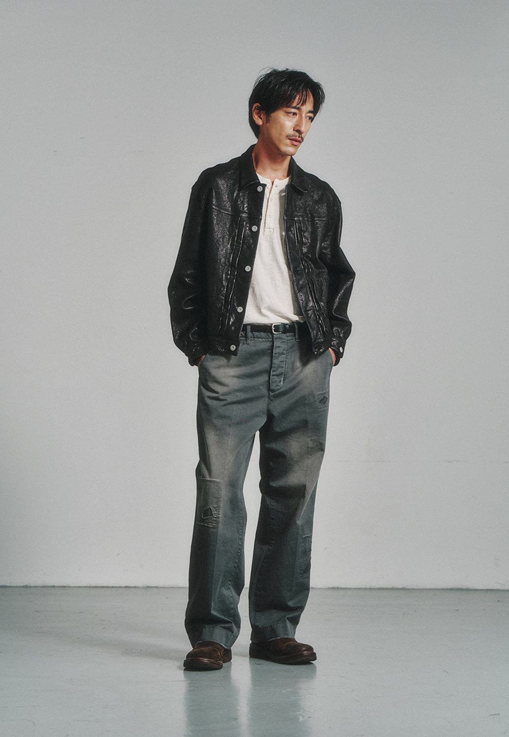 Art if acts - Washed Leather Trucker (Black) product image 5 | TRAB K-Fashion Australia