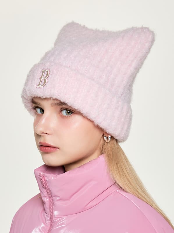 MLB Korea - Plush Meow Beanie Boston Red Sox (Pink) product image 6 | TRAB K-Fashion Australia